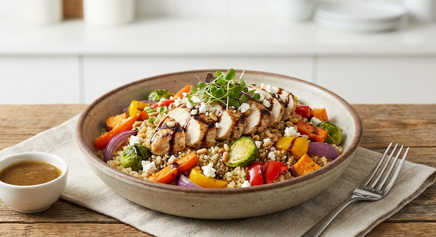 Grilled Chicken & Quinoa Salad with Roasted Veggies