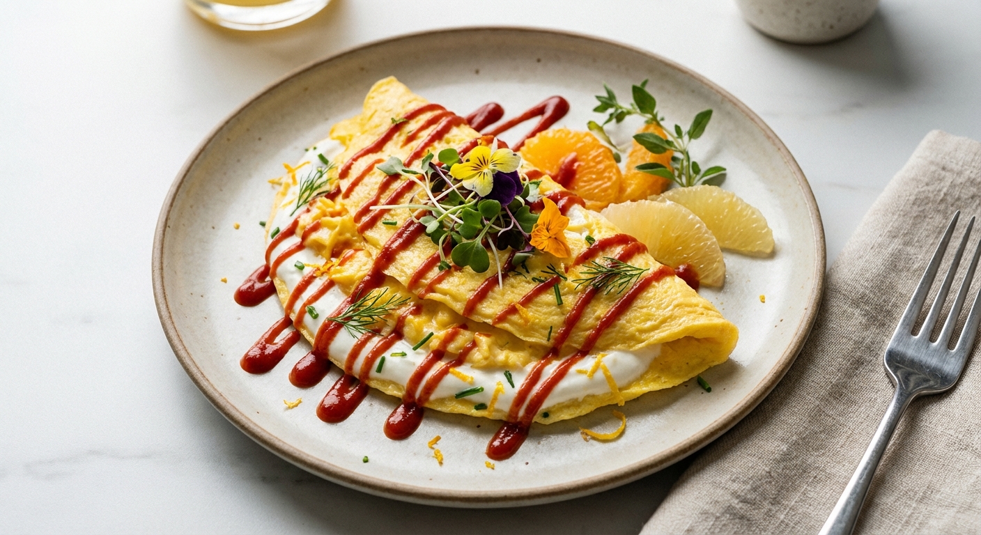 Citrus Yogurt Scramble with Ketchup Drizzle