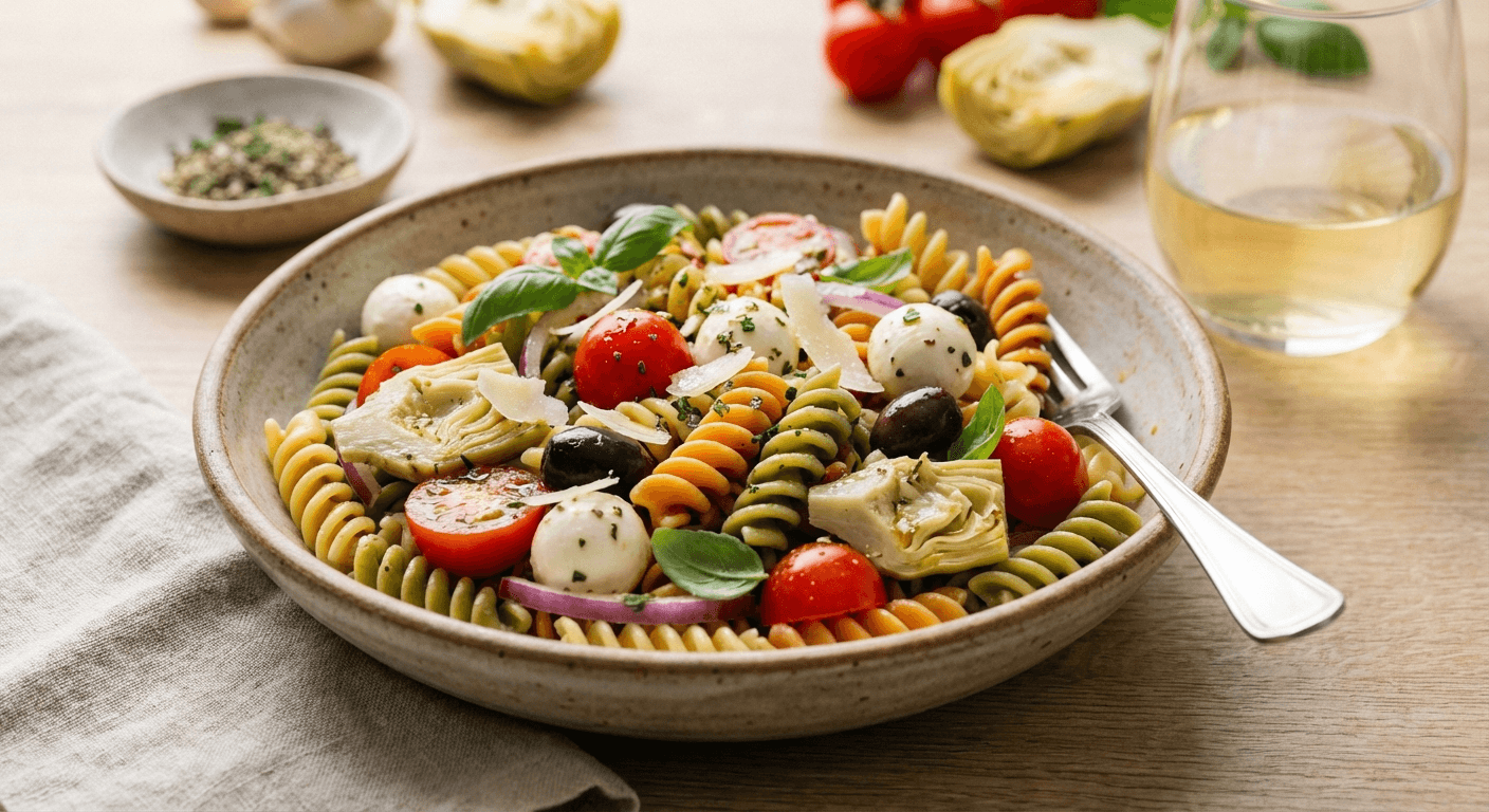 Fusilli Pasta Salad with Italian Dressing