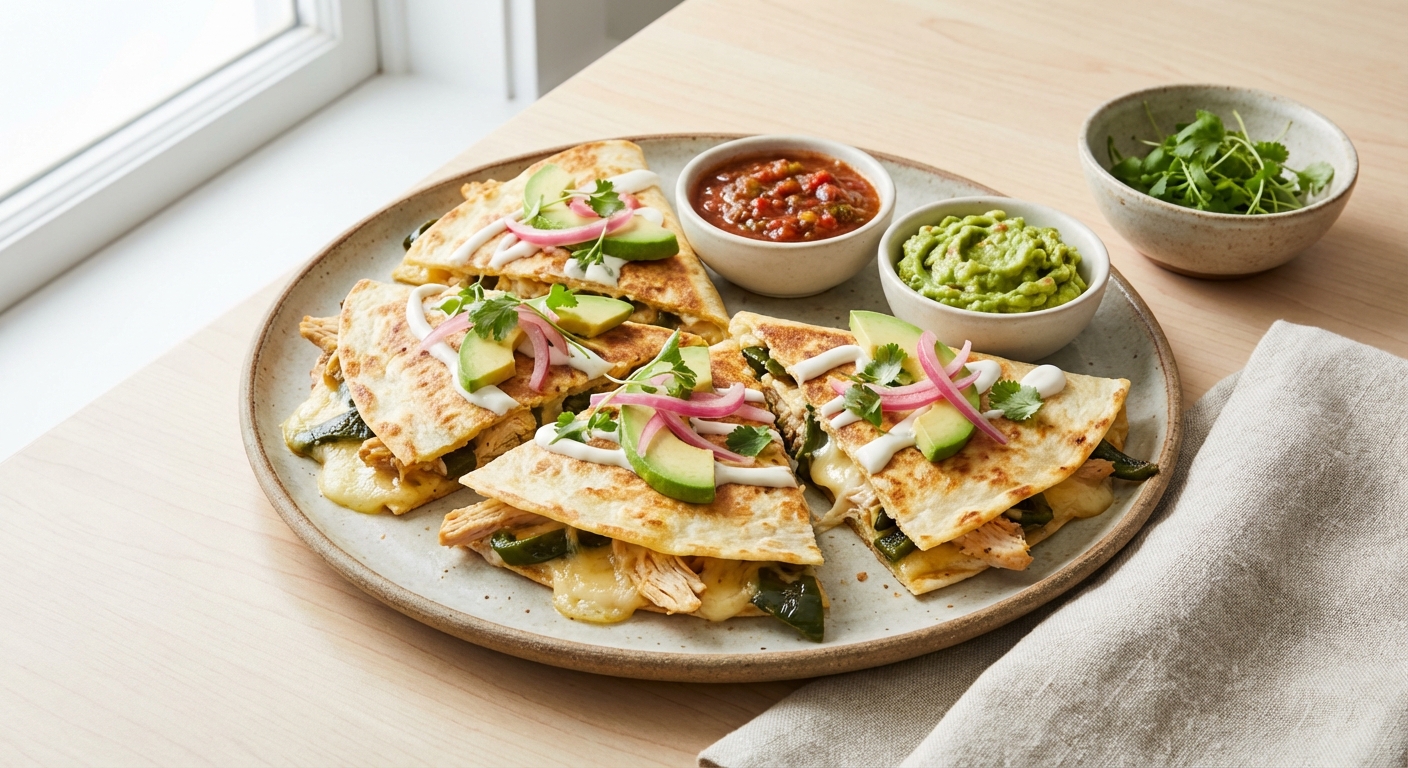 Chicken and Cheese Quesadillas