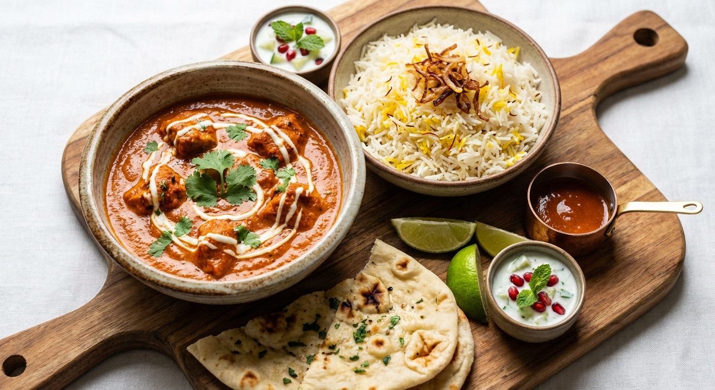 Chicken Tikka Masala with Basmati Rice & Cucumber Raita