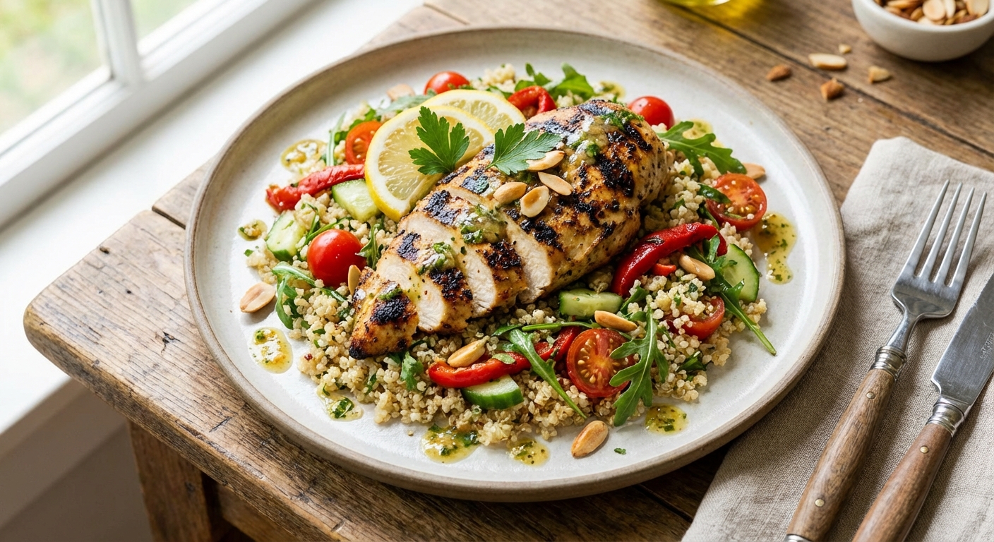 Grilled Lemon-Herb Chicken & Quinoa Salad (Egg-Free)