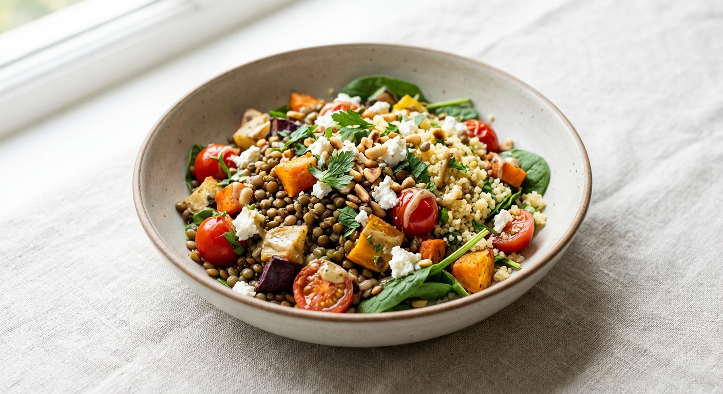 Lentil & Roasted Vegetable Salad with Couscous