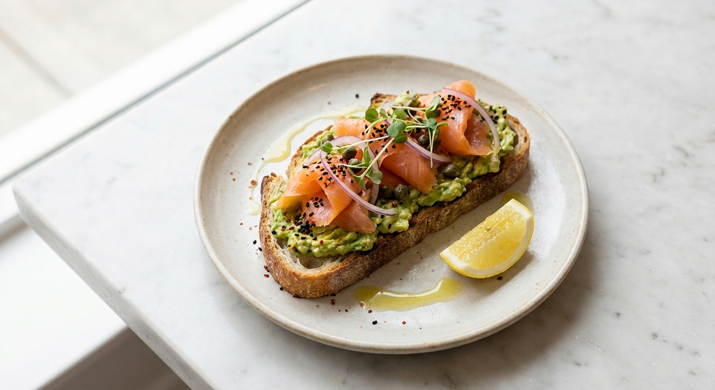 Restaurant-Style Avocado Toast with Smoked Salmon (Egg-Free)