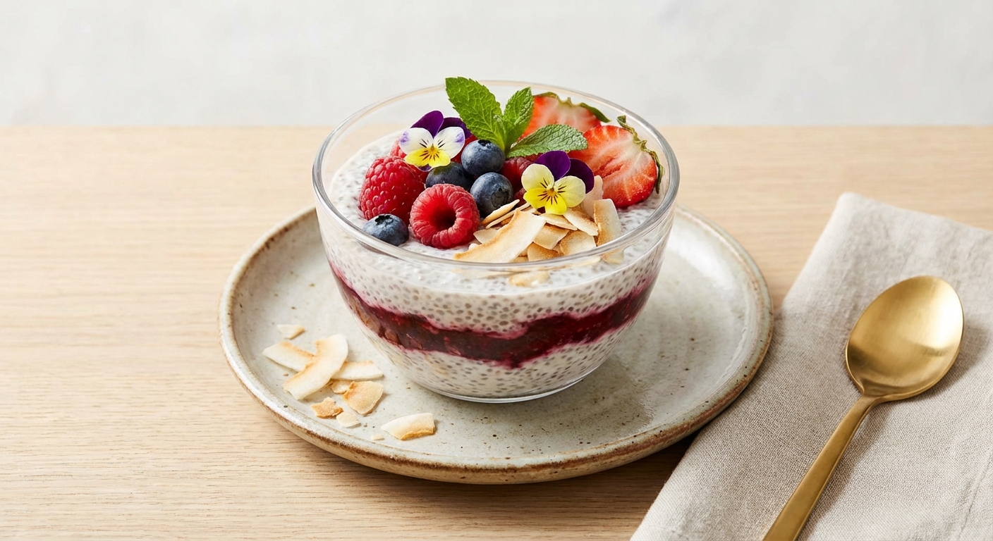 Chia & Coconut Pudding with Berries