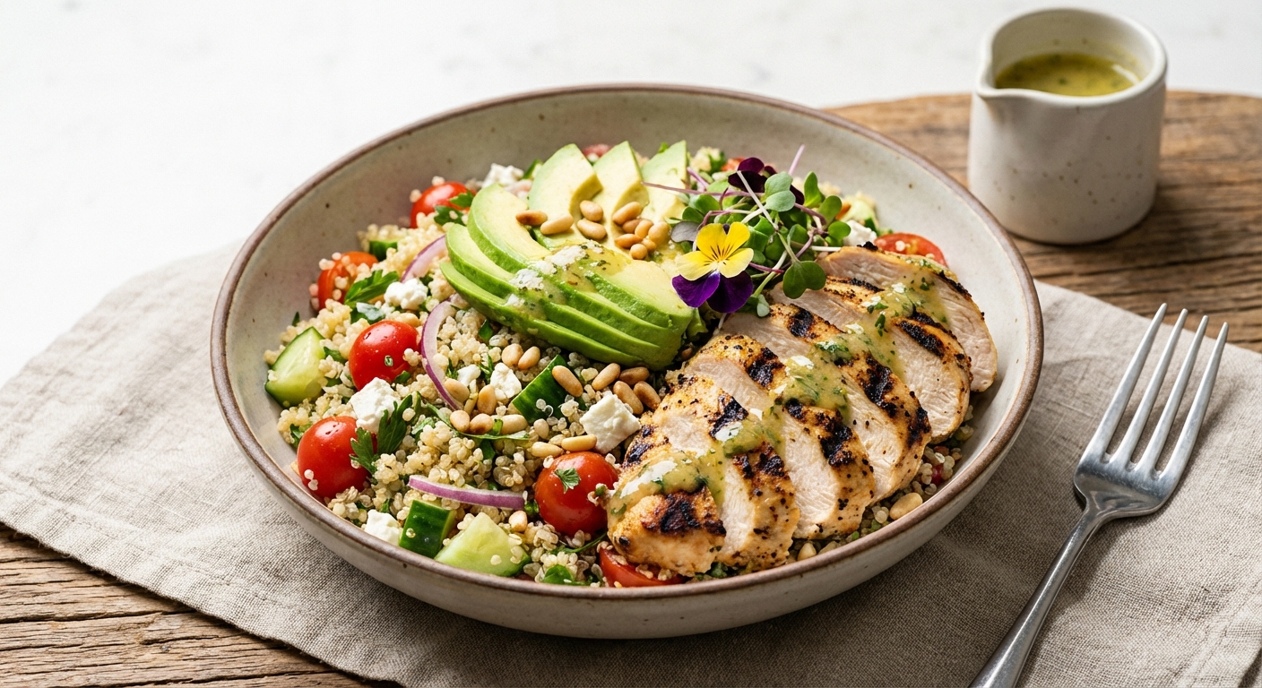 Grilled Chicken & Quinoa Salad with Avocado