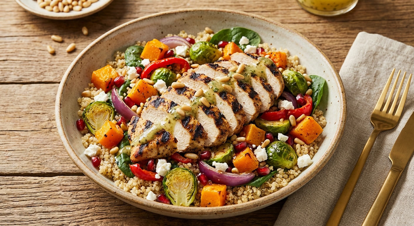 Grilled Chicken & Quinoa Salad with Roasted Veggies