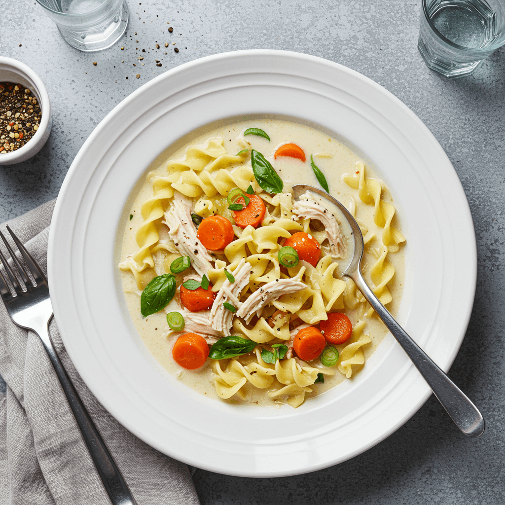 Creamy Chicken Noodle Soup - Delicious Homemade Recipe