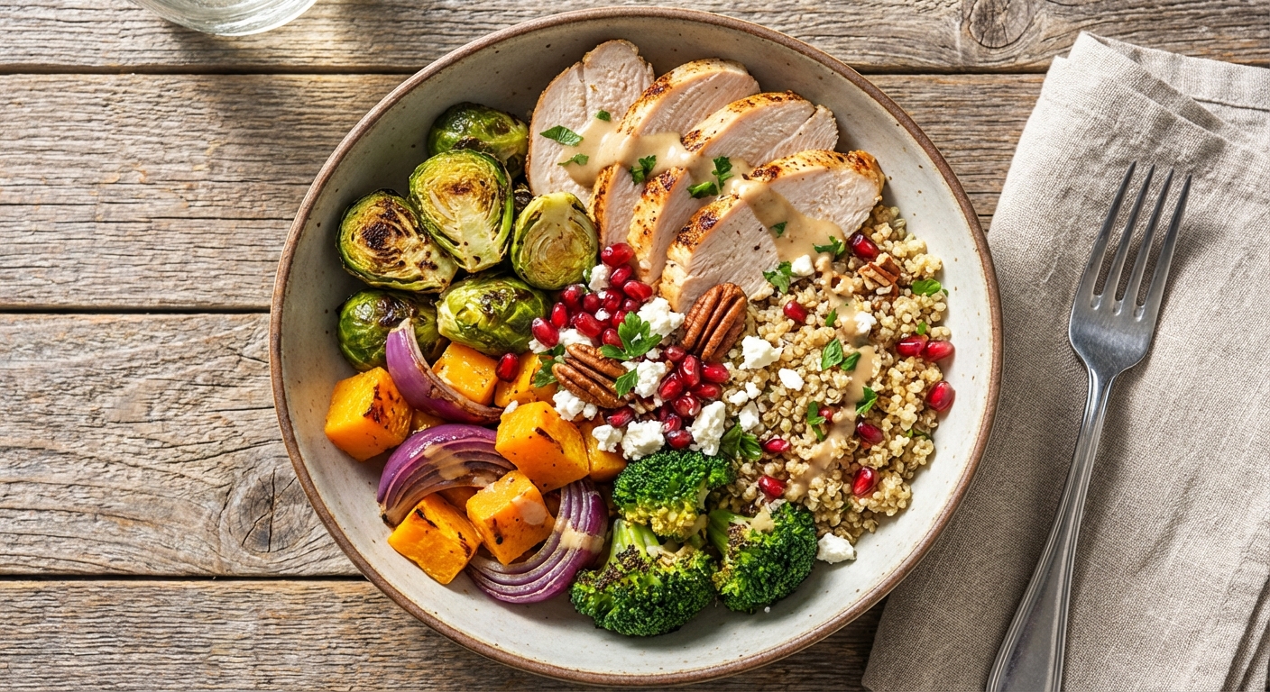 Turkey & Quinoa Grain Bowl with Roasted Veggies
