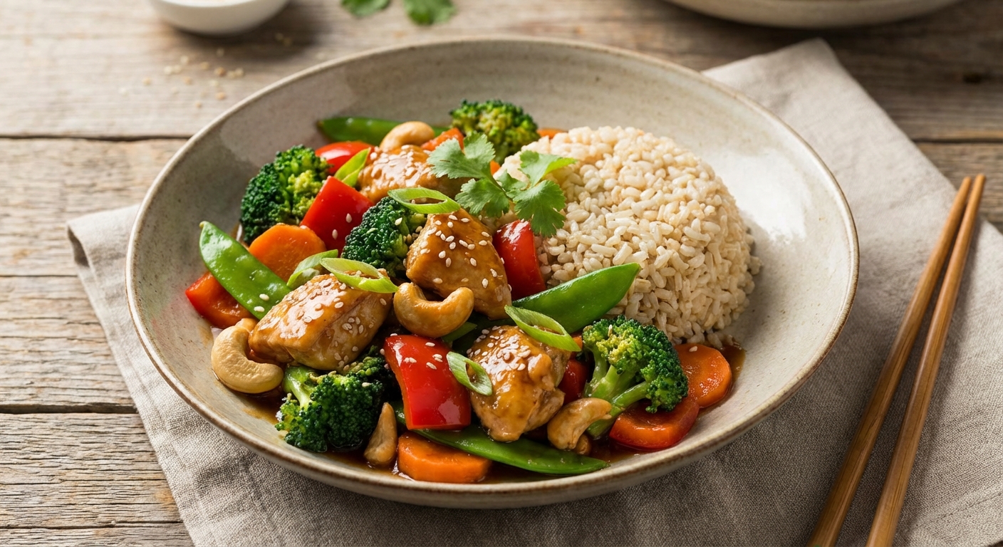 Chicken and Broccoli Stir-fry with Brown Rice