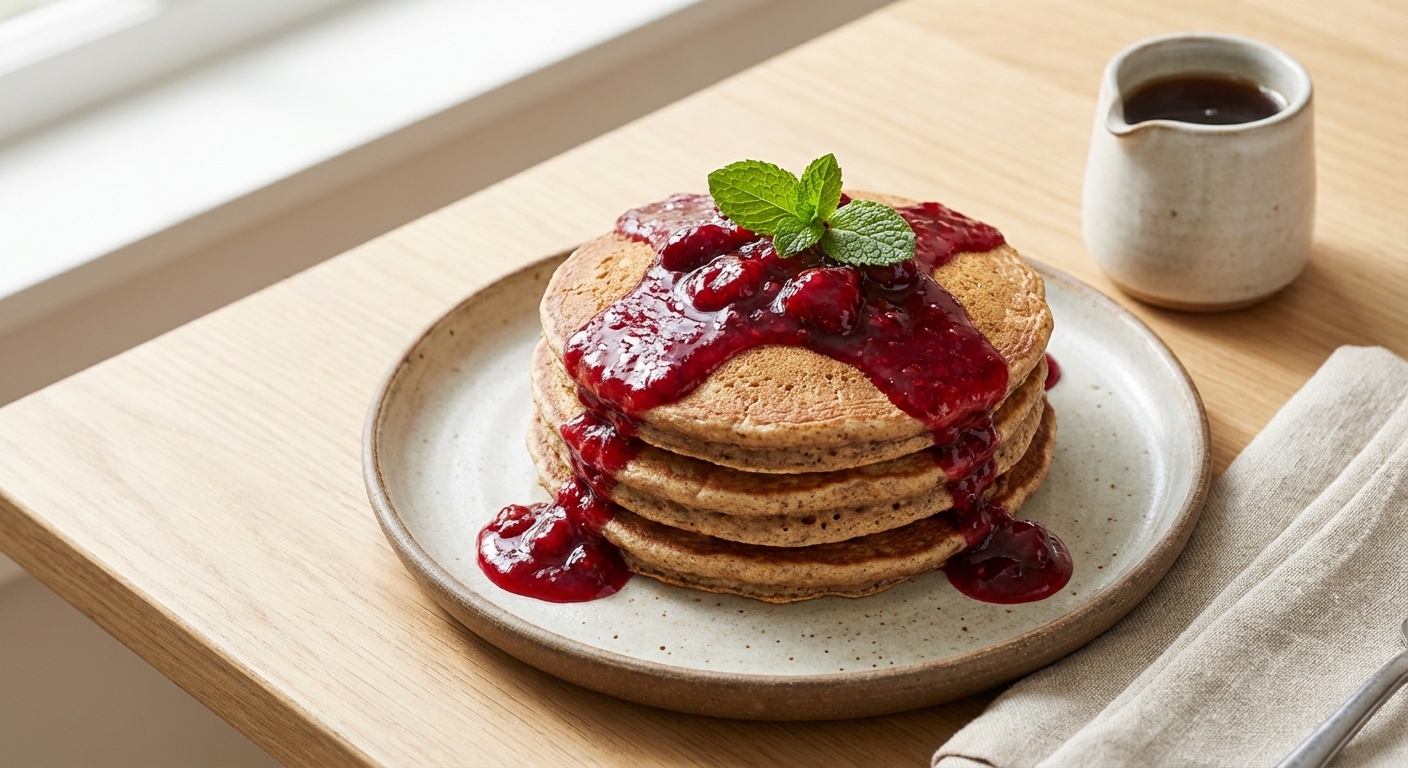 Whole-Grain Pancakes with Berry Compote