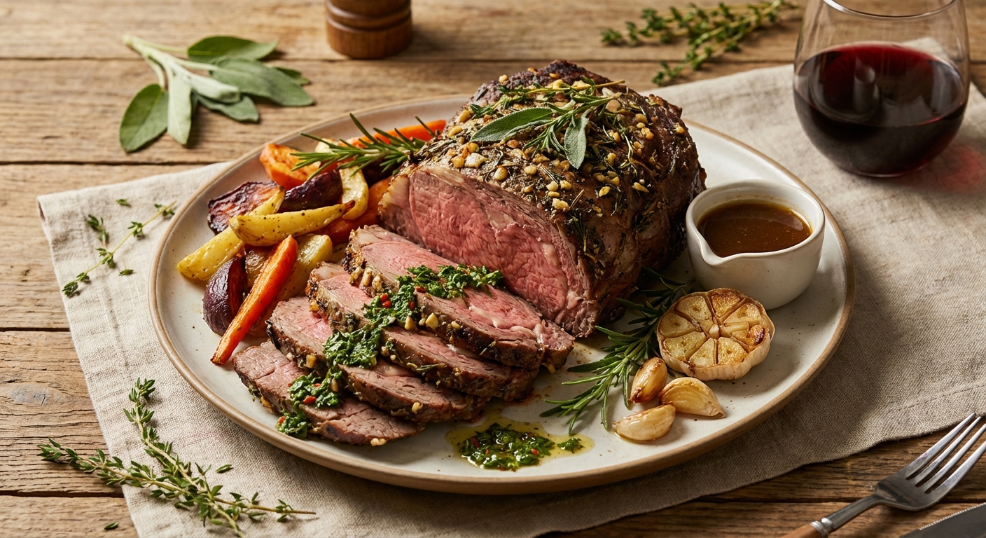 Savory Garlic Herb Roasted Meat