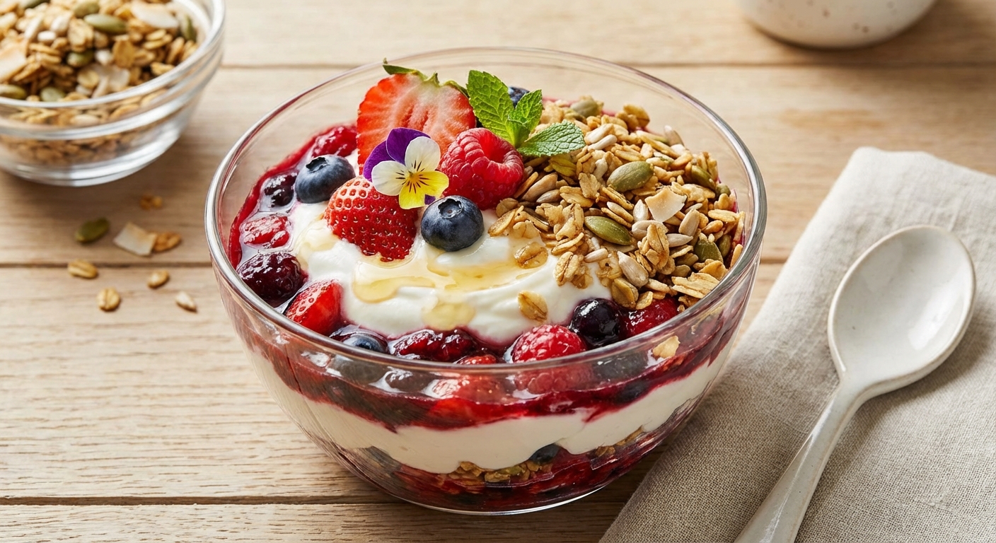 Greek Yogurt Berry Parfait with Nut-Free Granola