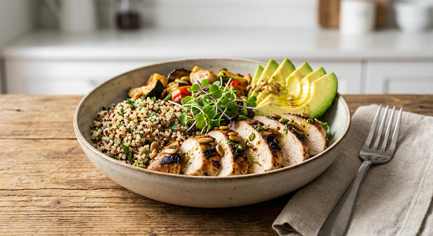 Grilled Chicken & Quinoa Salad with Avocado