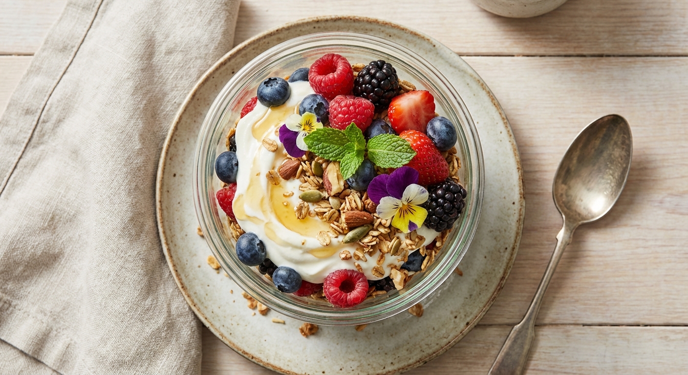 Greek Yogurt Berry & Oats Parfait