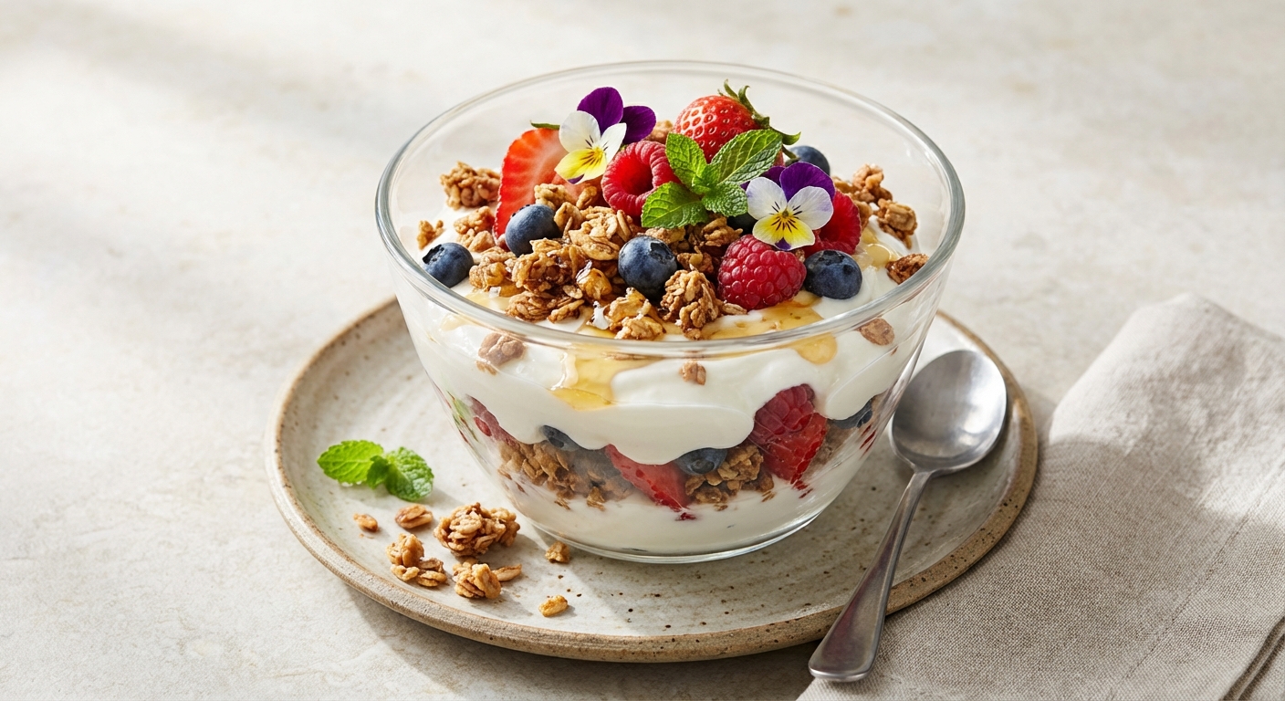 Greek Yogurt Berry Parfait with Nut-Free Granola