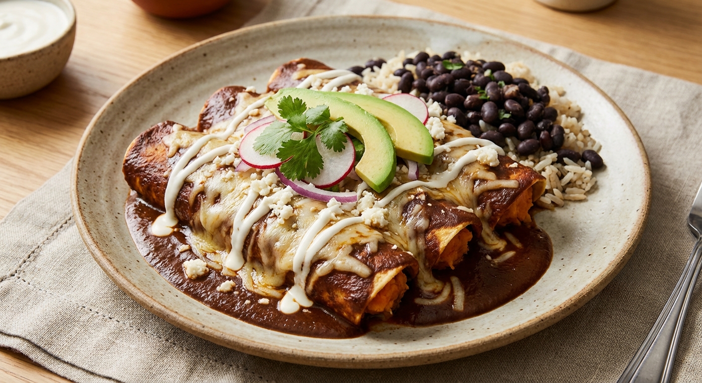 Sweet Potato & Black Bean Enchiladas