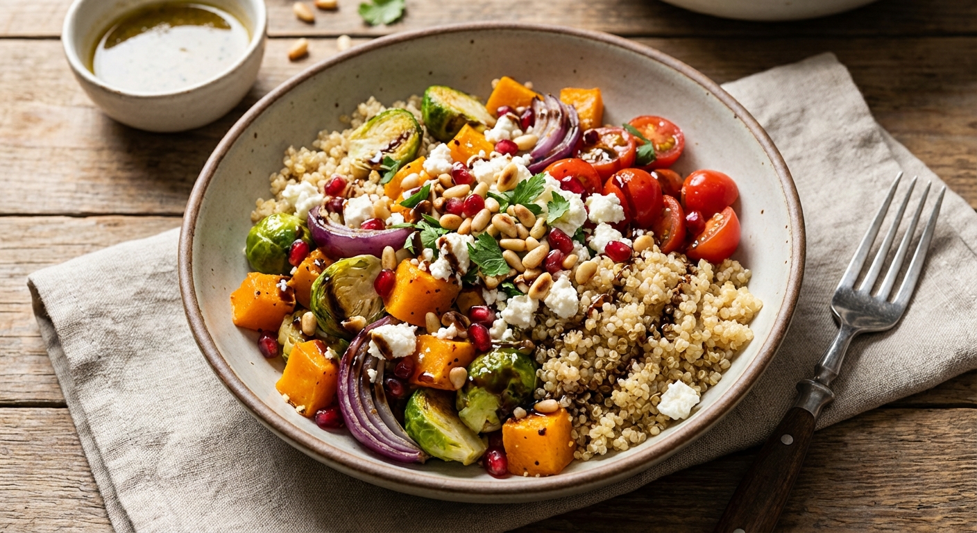 Quinoa Salad with Roasted Veggies and Feta
