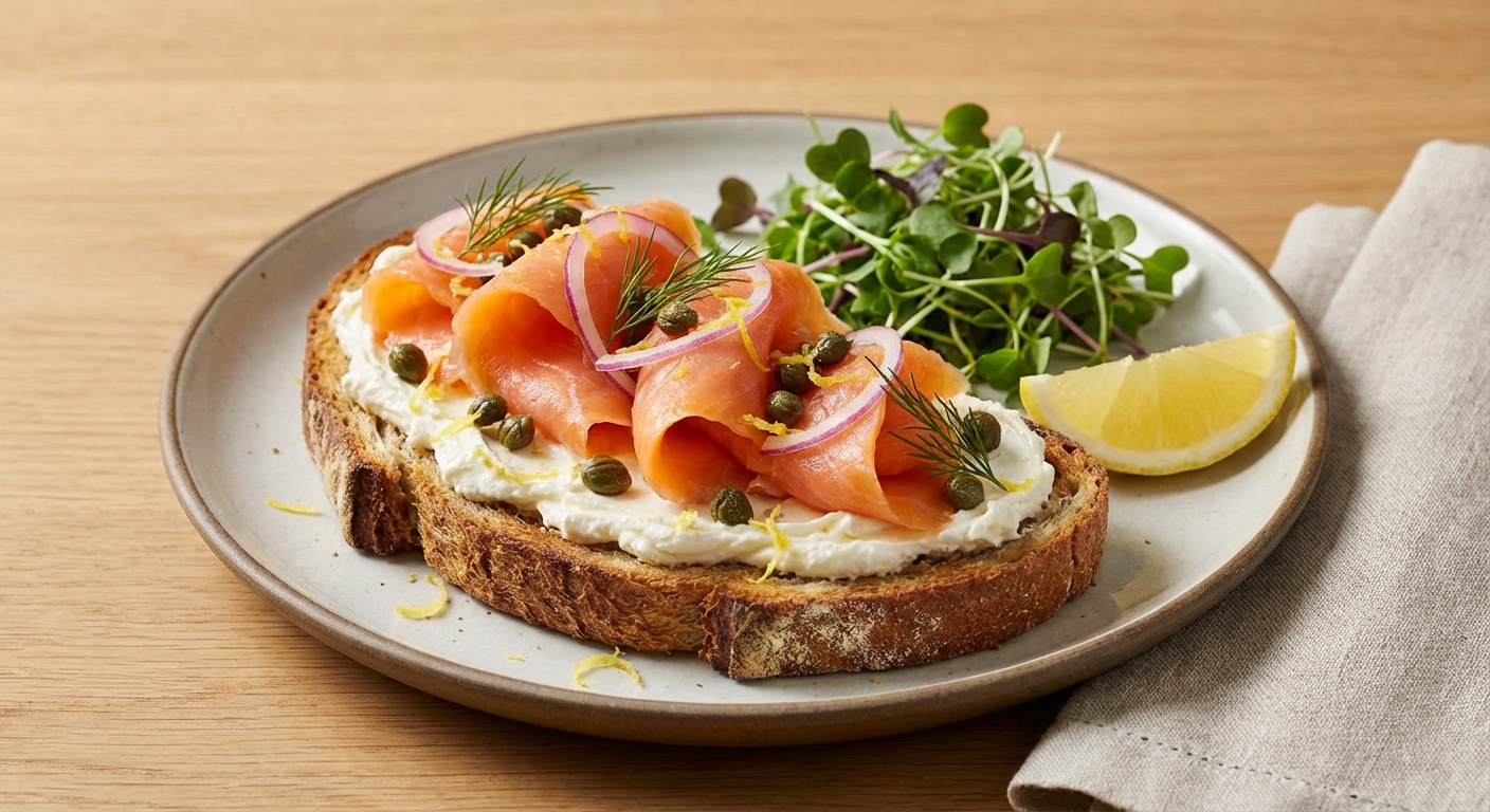 Smoked Salmon & Cream Cheese on Rye