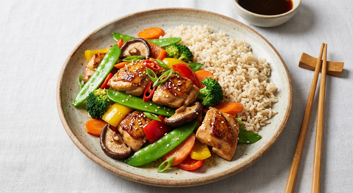 Chicken Stir-Fry with Vegetables and Brown Rice