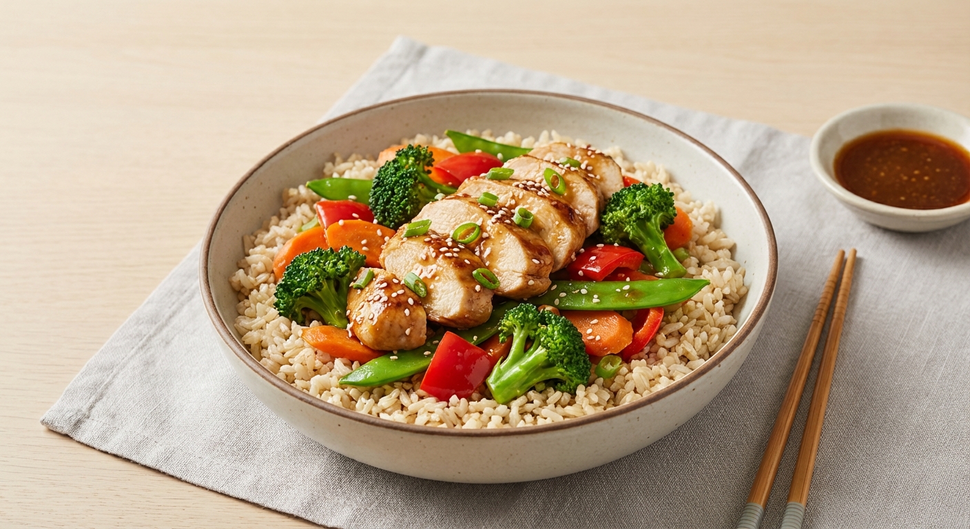Chicken & Vegetable Stir-Fry with Brown Rice