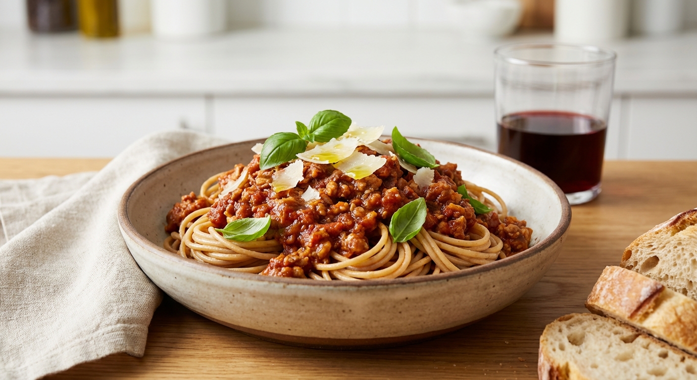 Turkey Bolognese with Whole-Wheat Spaghetti