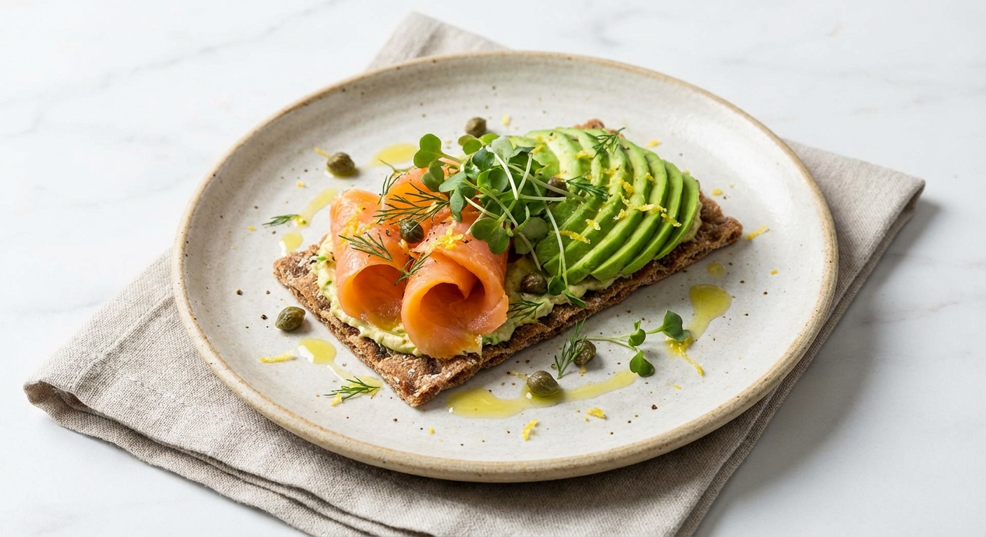 Smoked Salmon & Avocado on Rye Crispbread
