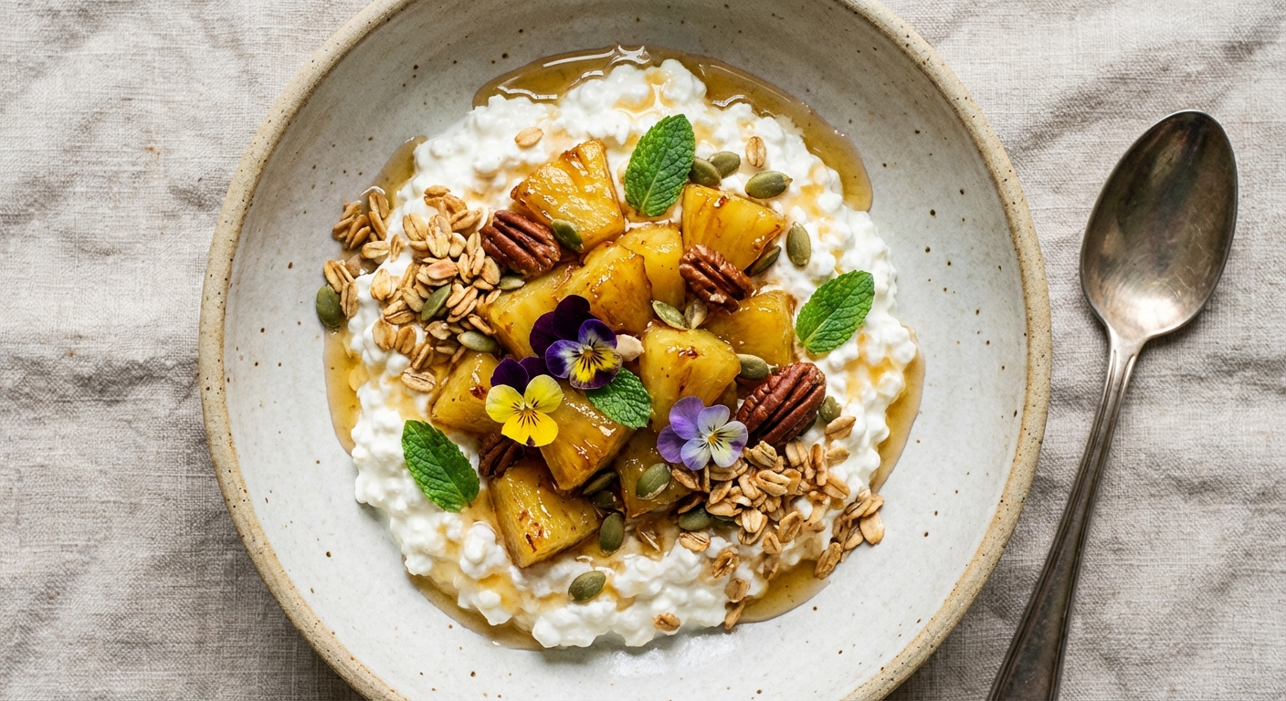 Cottage Cheese with Pineapple & Toasted Oats