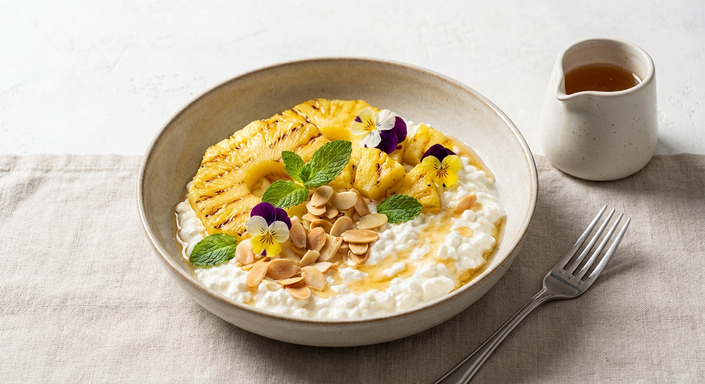 Cottage Cheese with Pineapple & Toasted Almonds