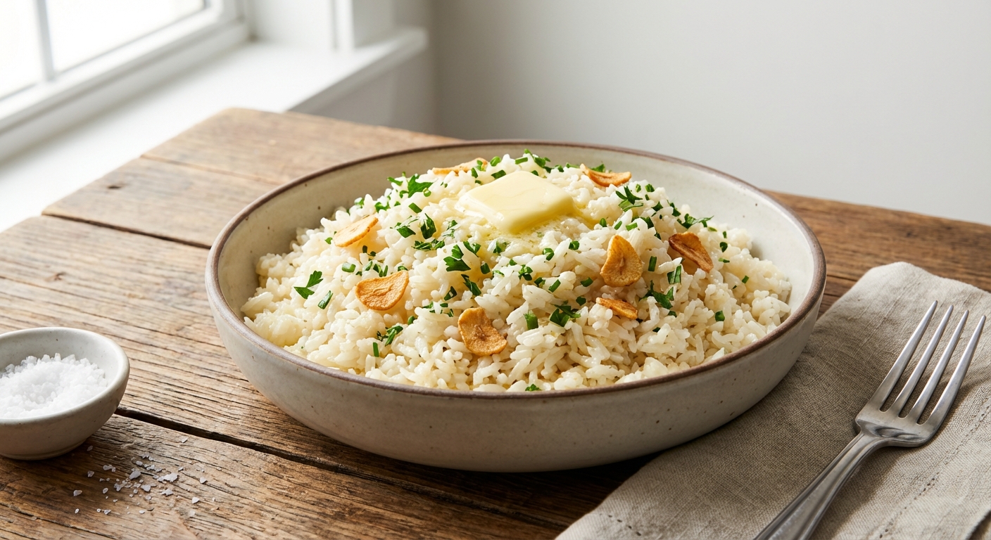 Butter & Garlic Instant Pot White Rice (Restaurant-Style Pilaf)