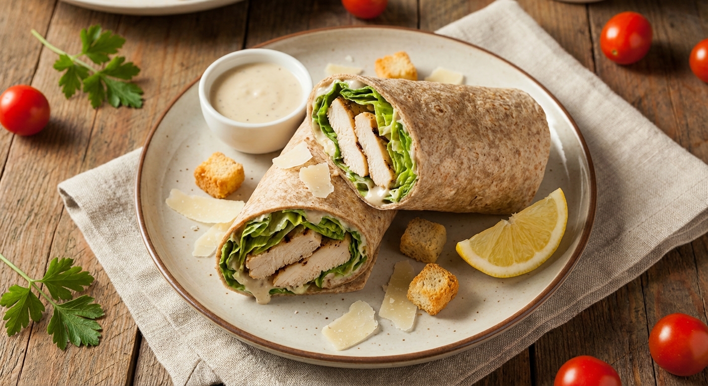 Light Chicken Caesar Wraps