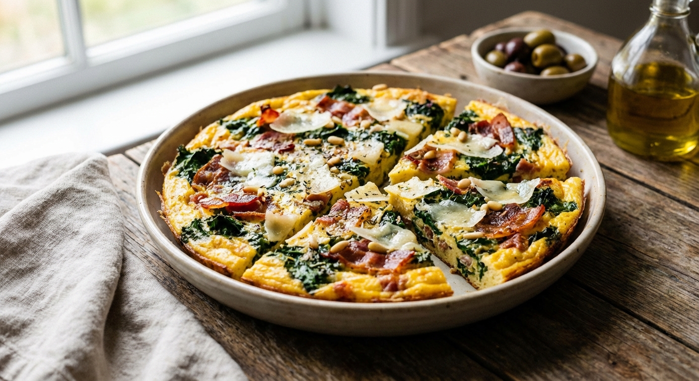 Sicilian Winter Frittata with Pancetta, Kale & Pecorino