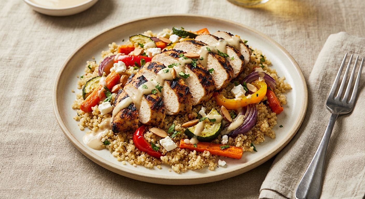 Grilled Chicken & Quinoa Salad with Roasted Vegetables