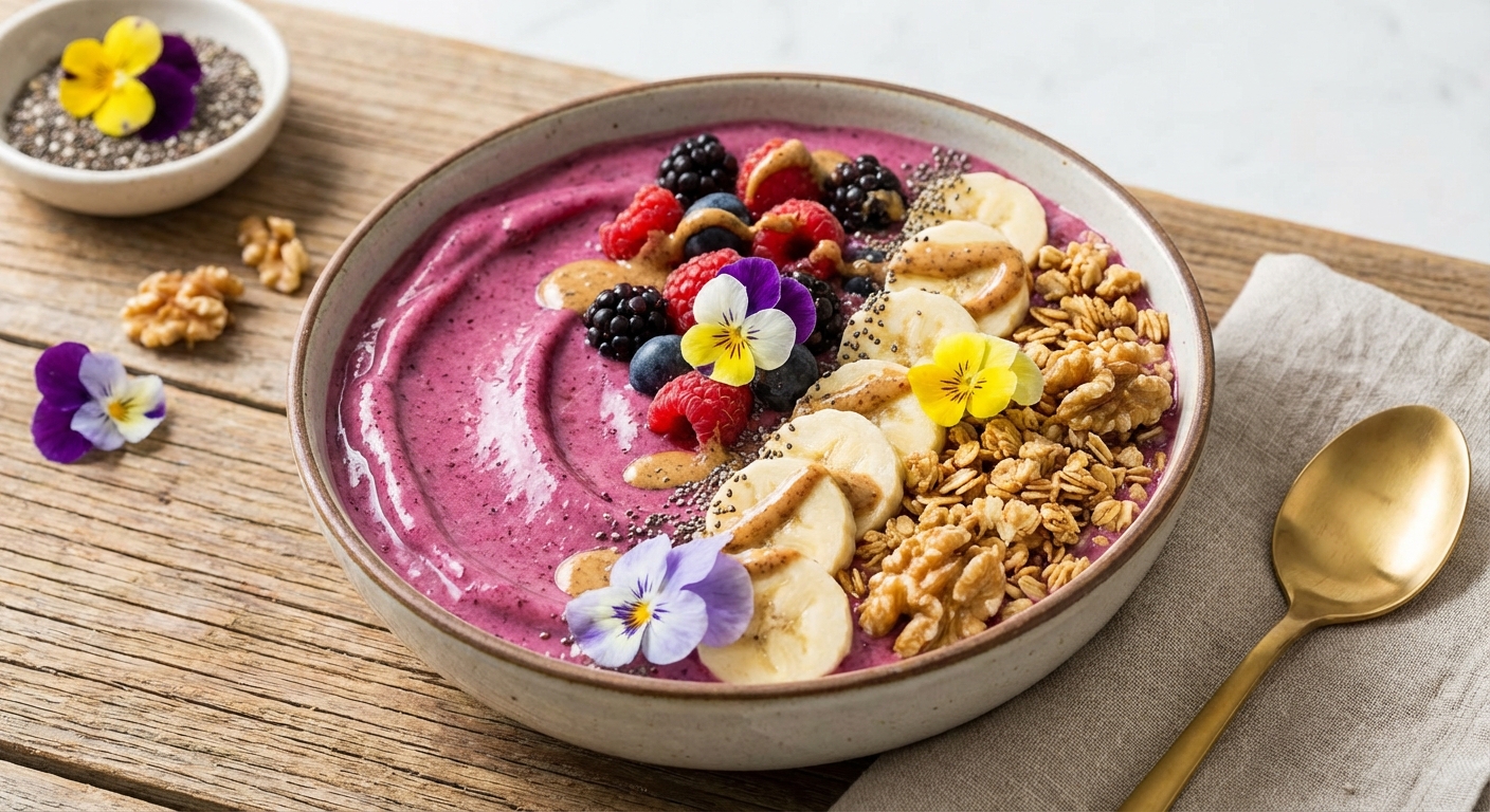 Berry-Banana Smoothie Bowl with Granola & Walnuts