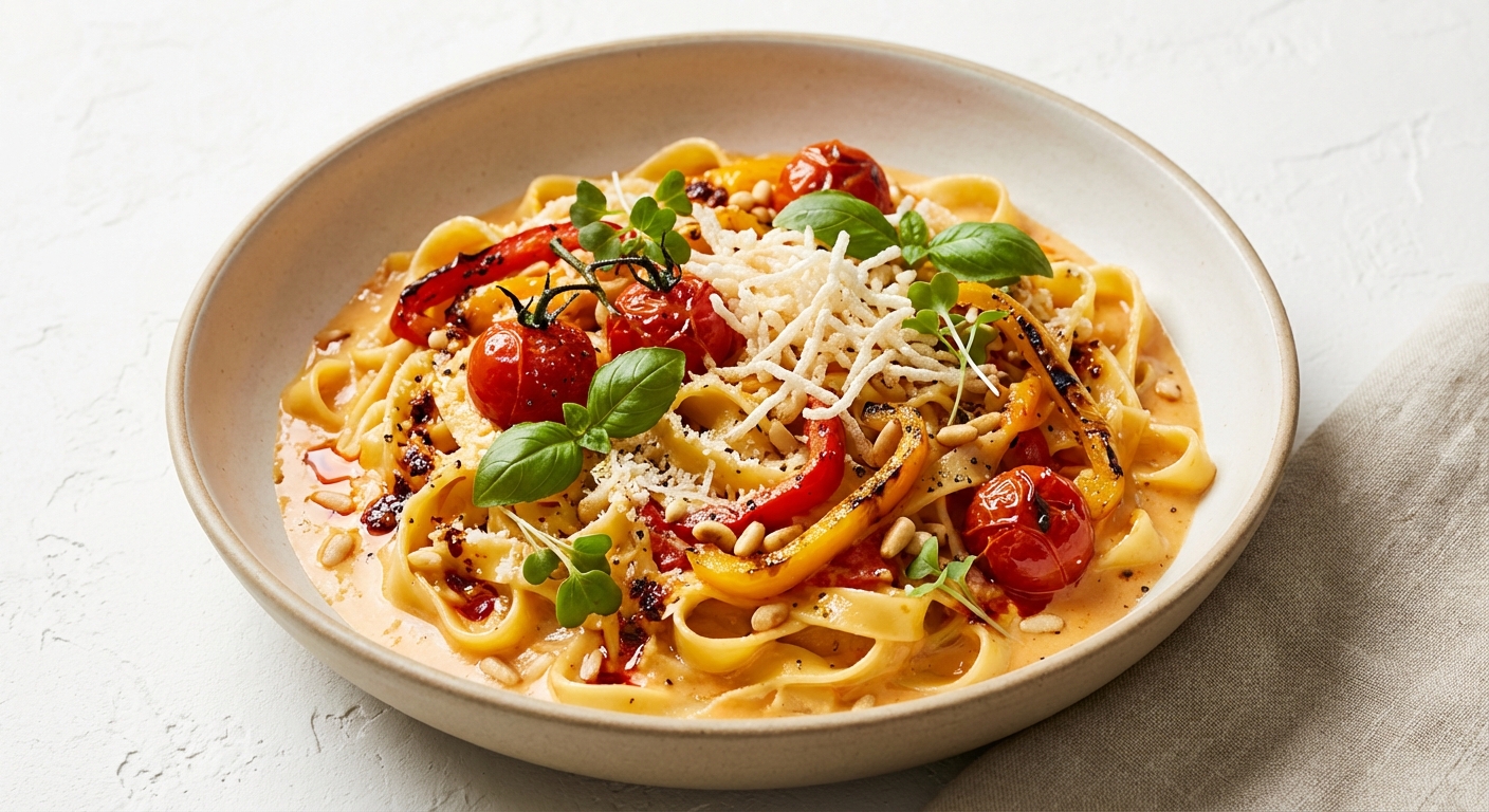 Roasted Pepper & Rice–Silk Creamy Pasta - Delicious Homemade Recipe