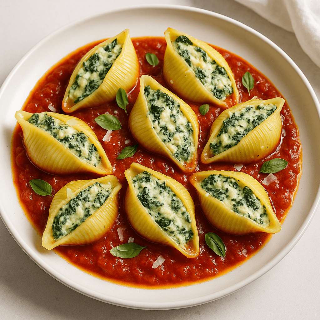 Spinach and Ricotta Stuffed Shells