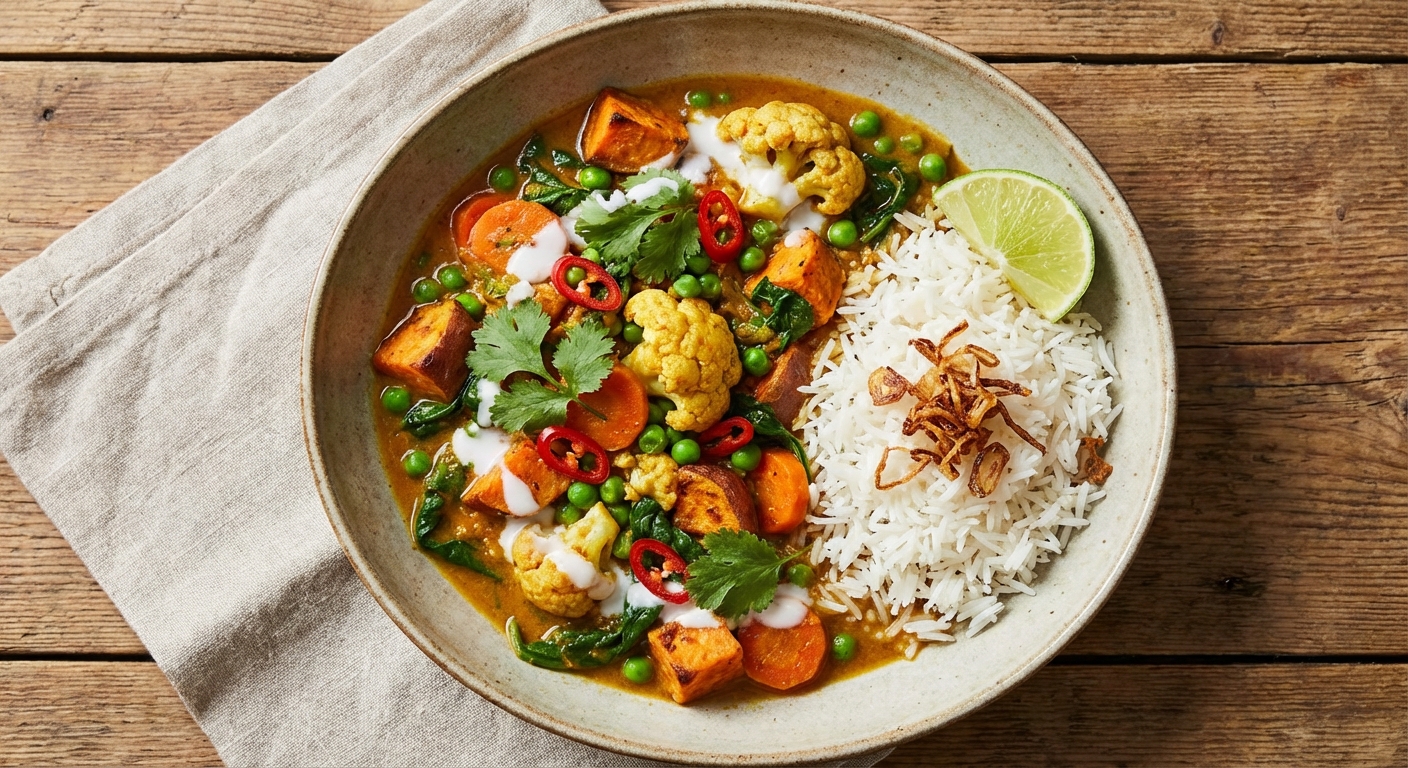 Vegetable Curry with Rice