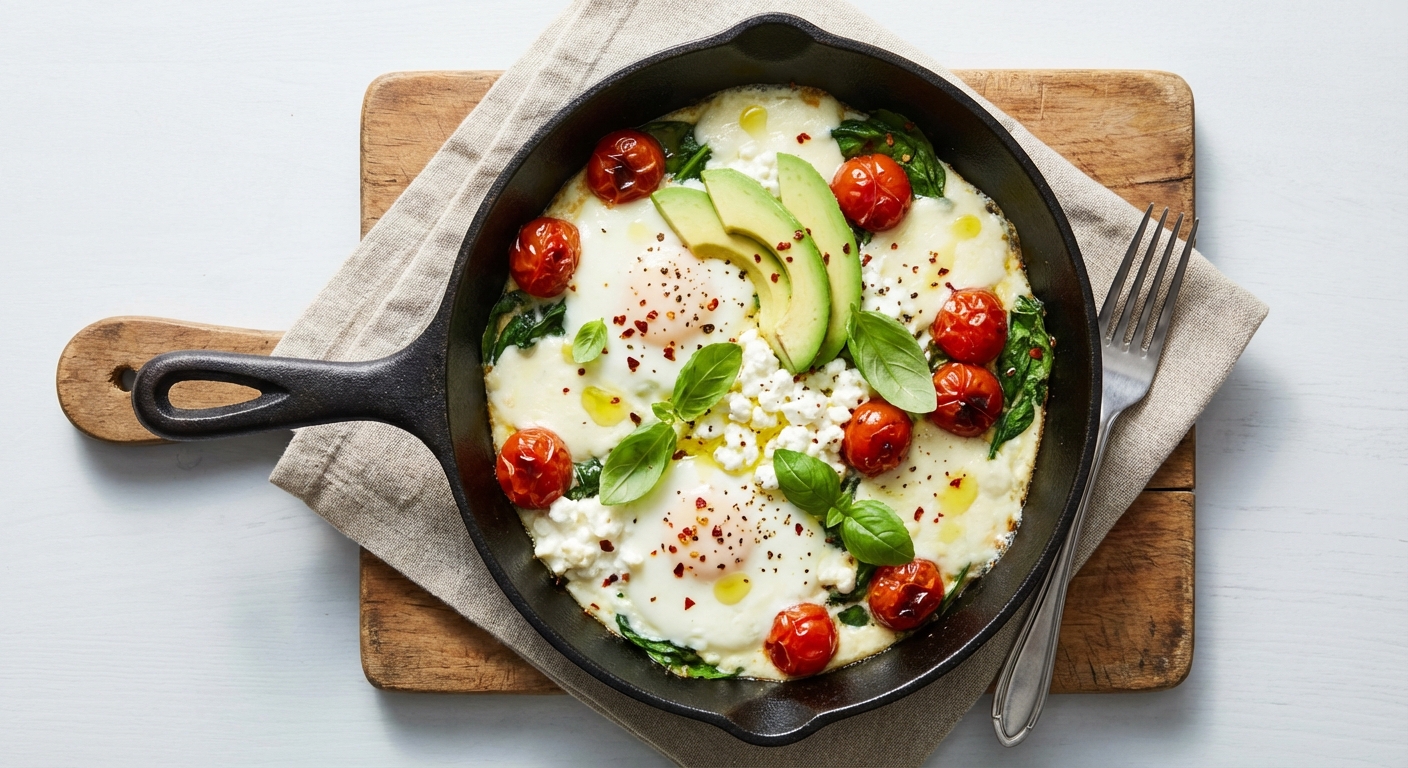 Protein-Packed Cottage Cheese & Mozzarella Egg-White Skillet