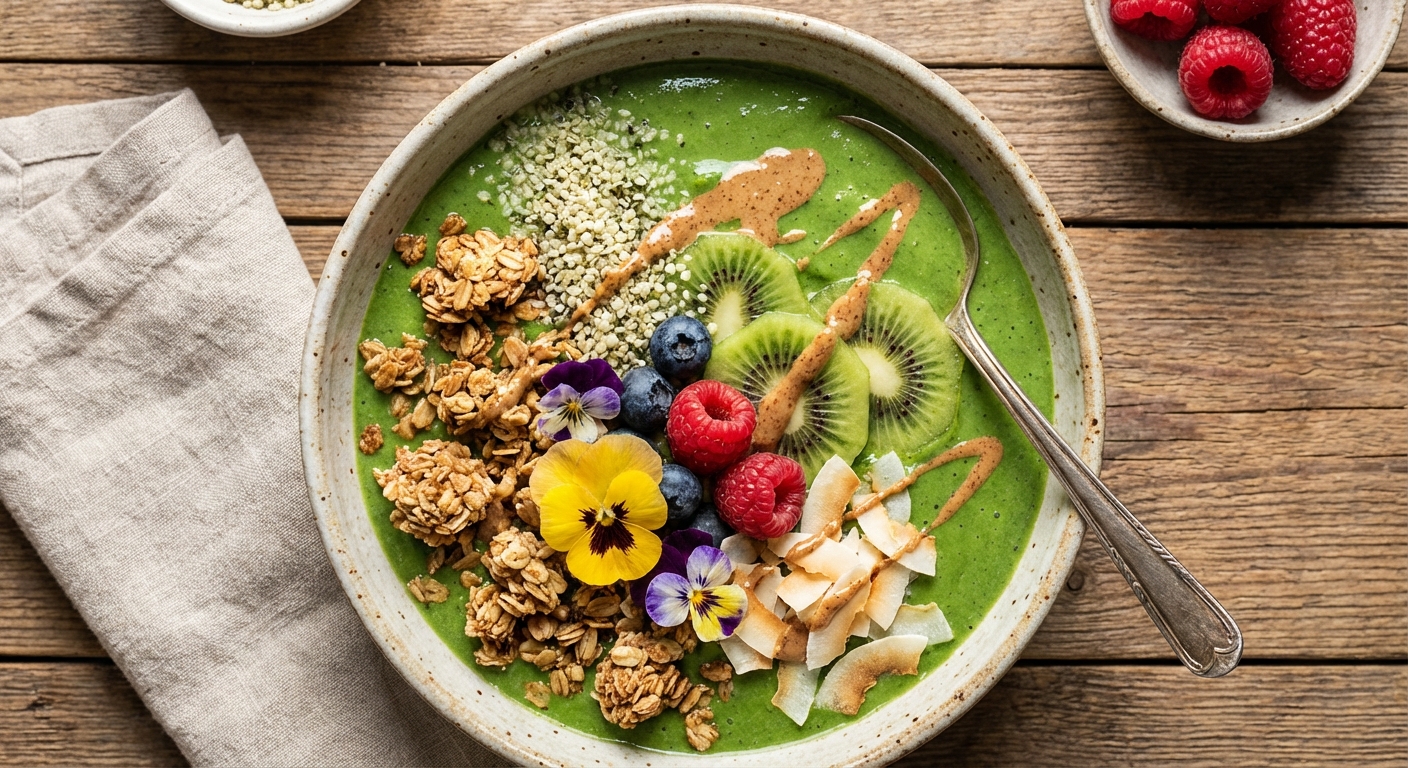 Green Smoothie Bowl with Hemp & Granola