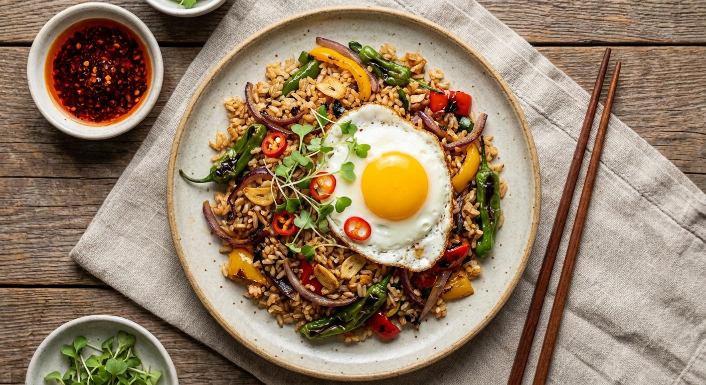 Pepper and Onion Fried Rice