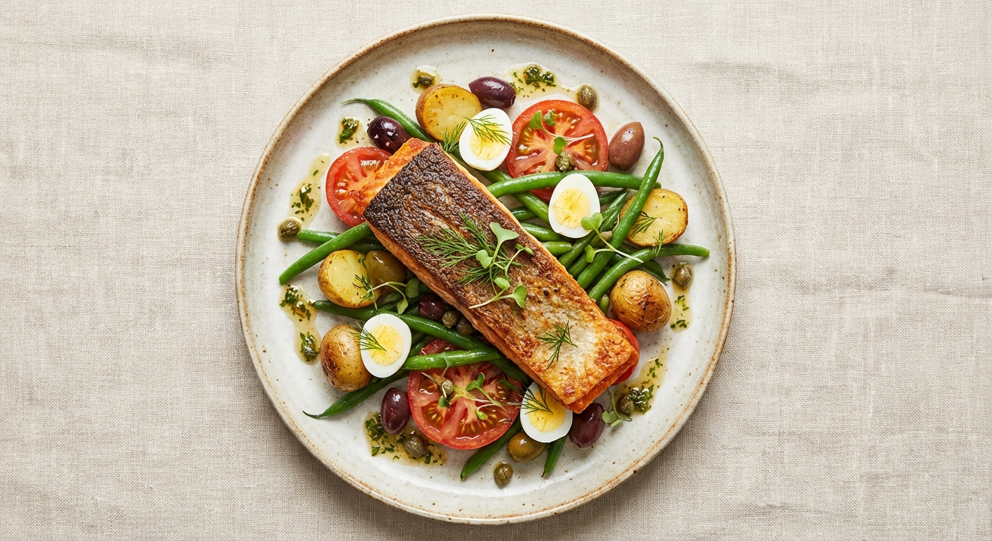 Seared Salmon Niçoise-style Salad (GF)
