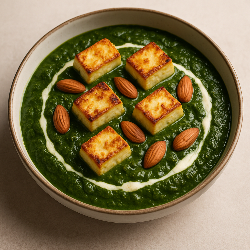 Palak Paneer with Almond-Based Paneer
