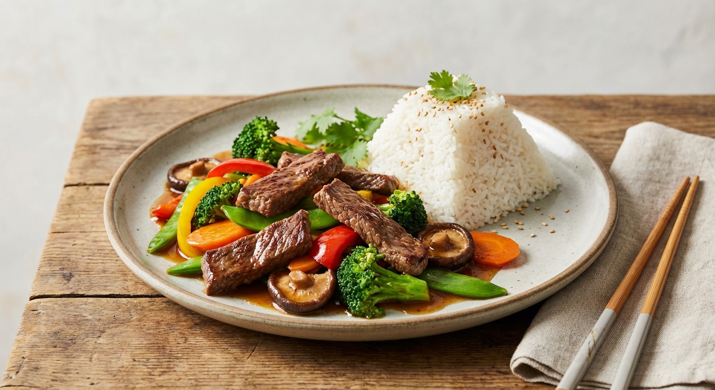 Beef & Vegetable Stir-Fry with Jasmine Rice