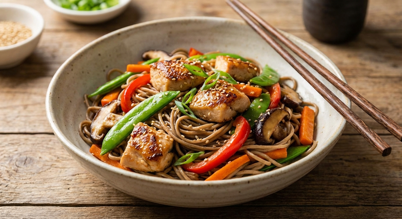 Chicken & Vegetable Stir-Fry with Soba Noodles
