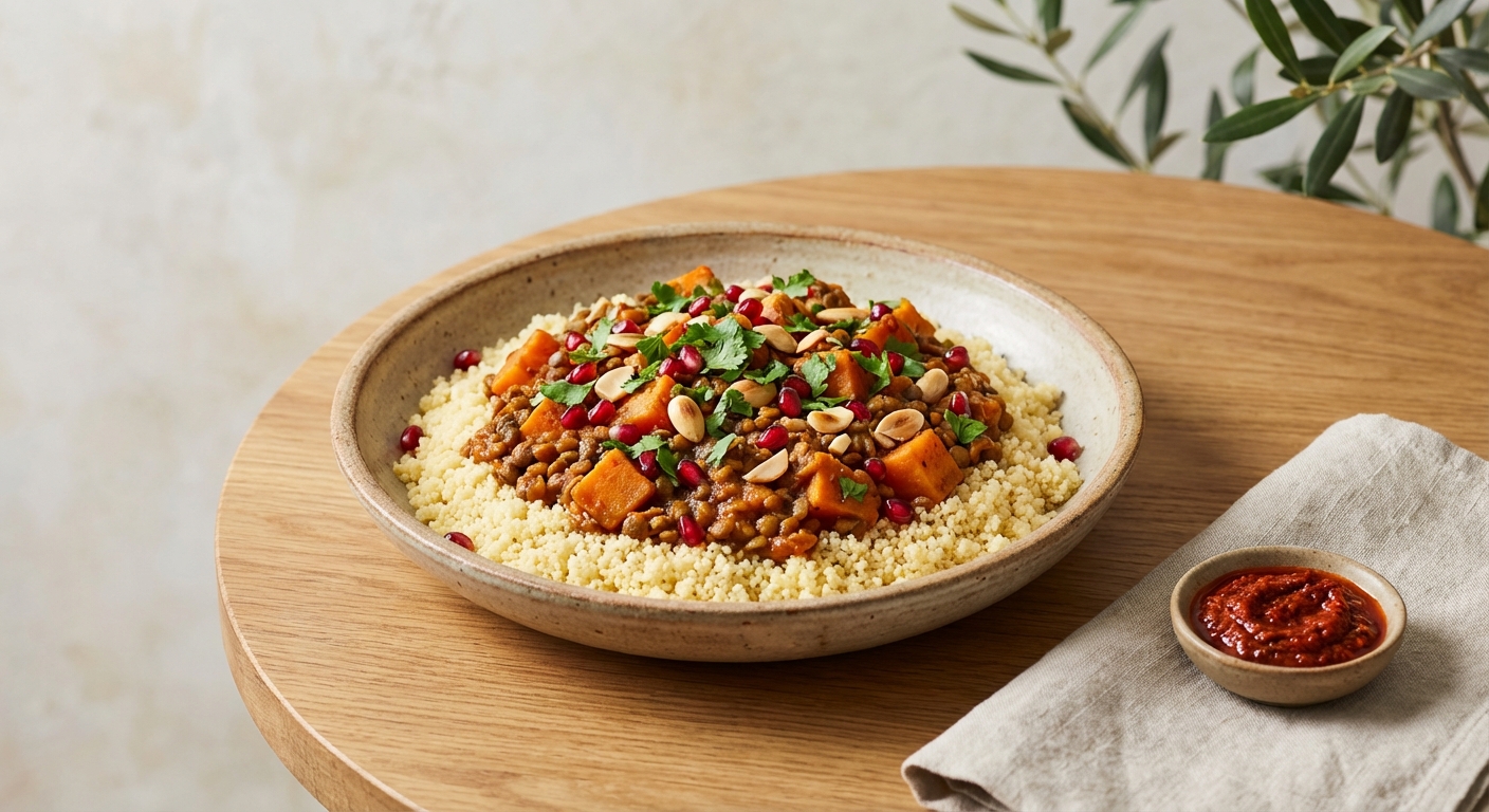 Lentil & Sweet Potato Tagine with Couscous