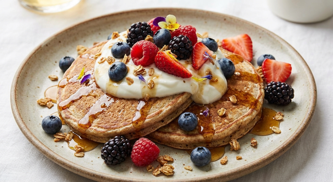 Whole-Grain Pancakes with Berries & Yogurt