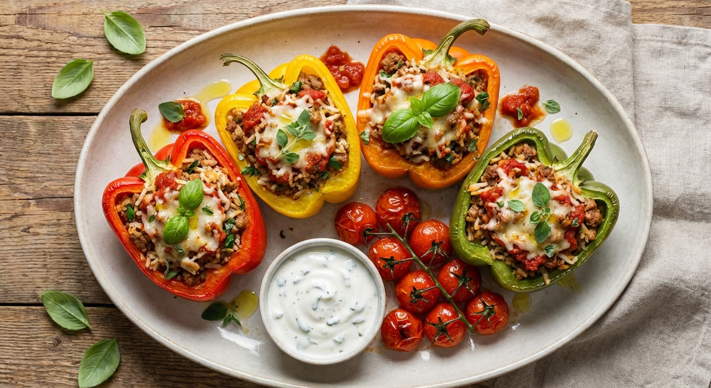 Stuffed Bell Peppers with Ground Turkey