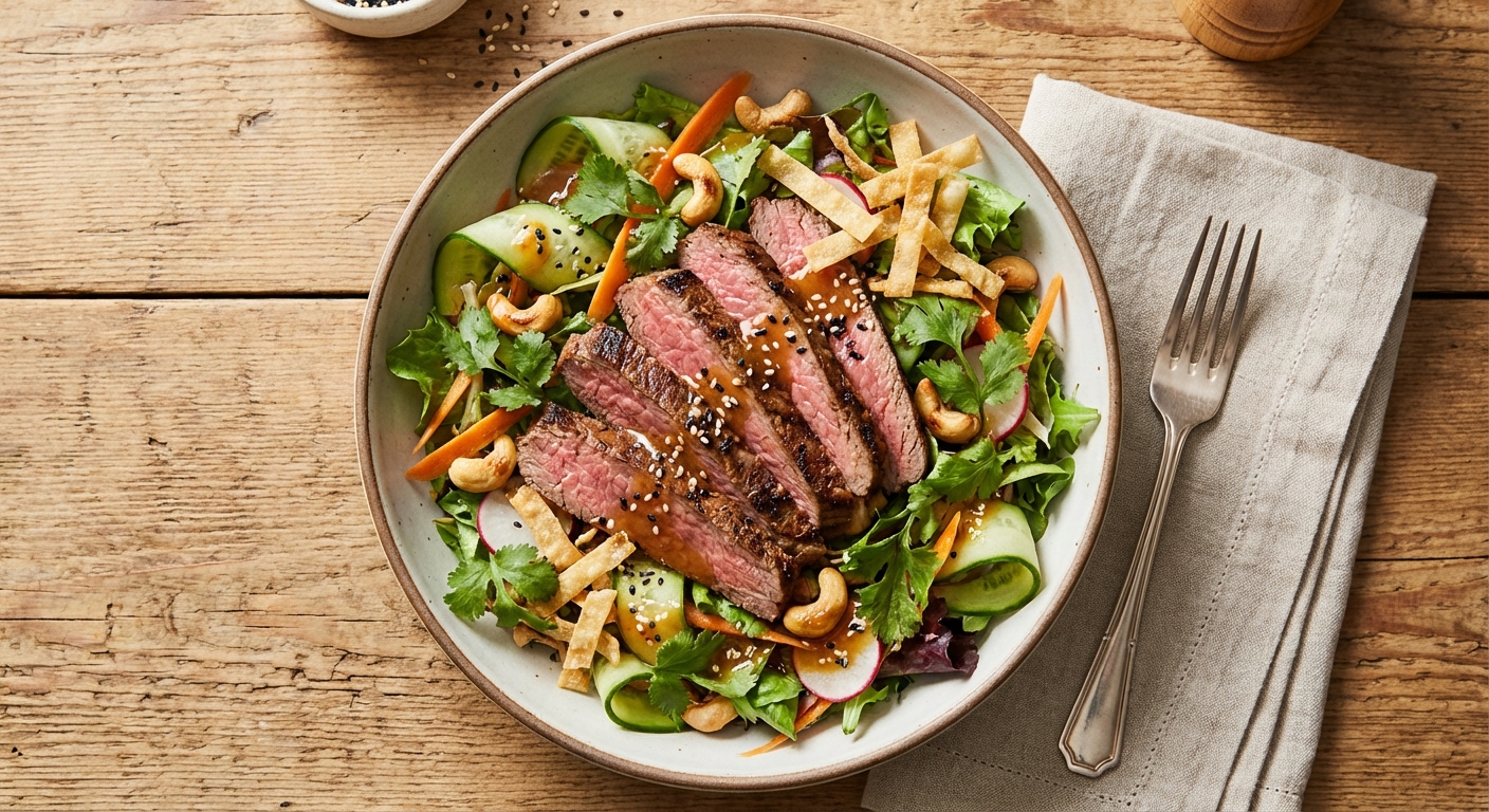 Sesame-Ginger Flank Steak Salad