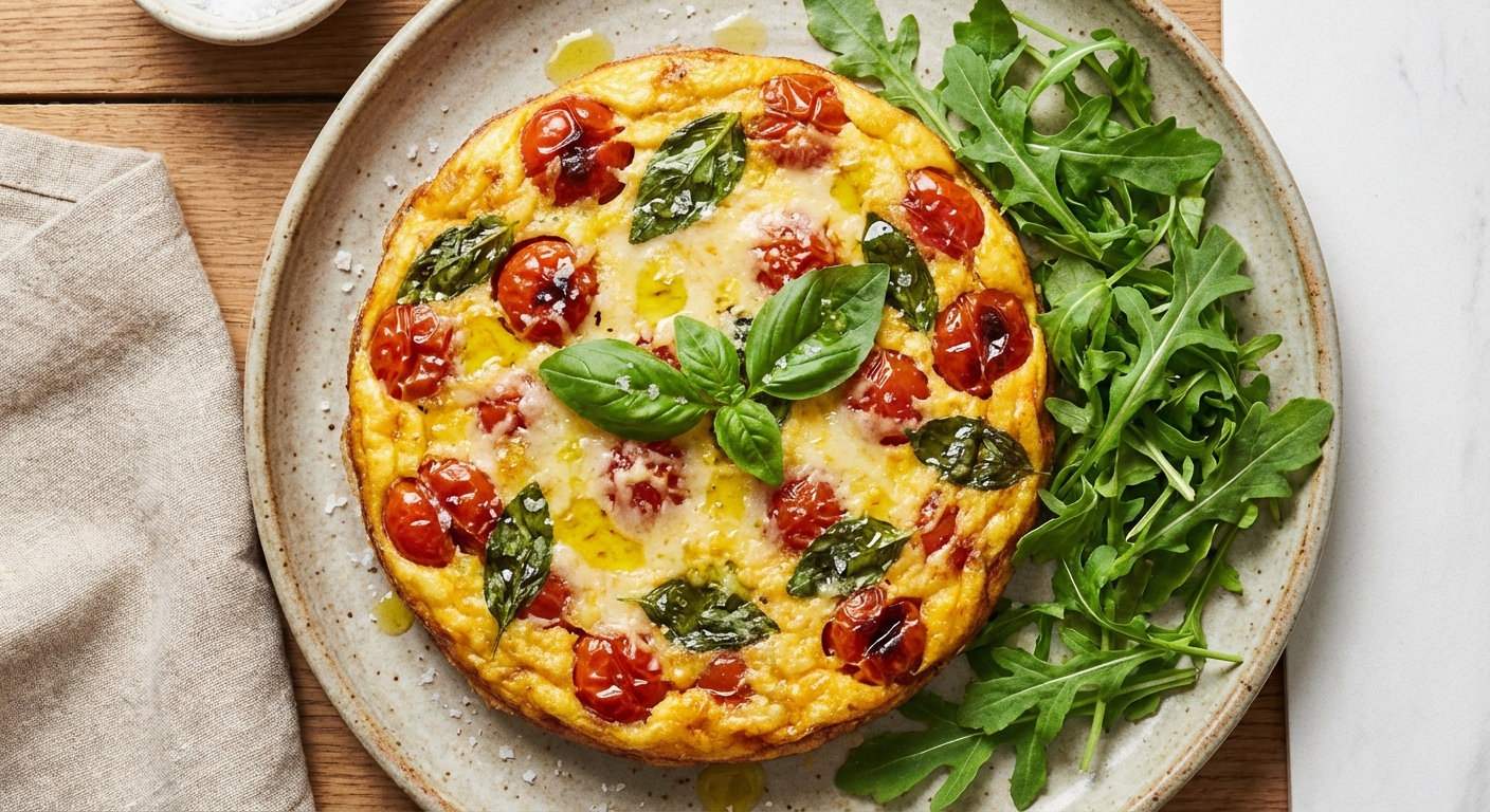 Italian Frittata with Cherry Tomatoes & Basil
