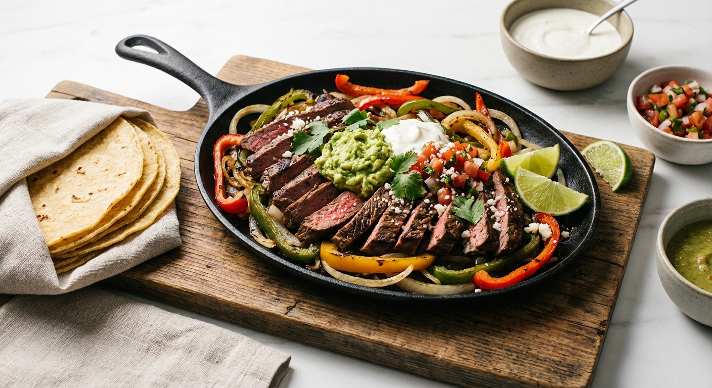 Beef & Pepper Fajitas with Warm Corn Tortillas
